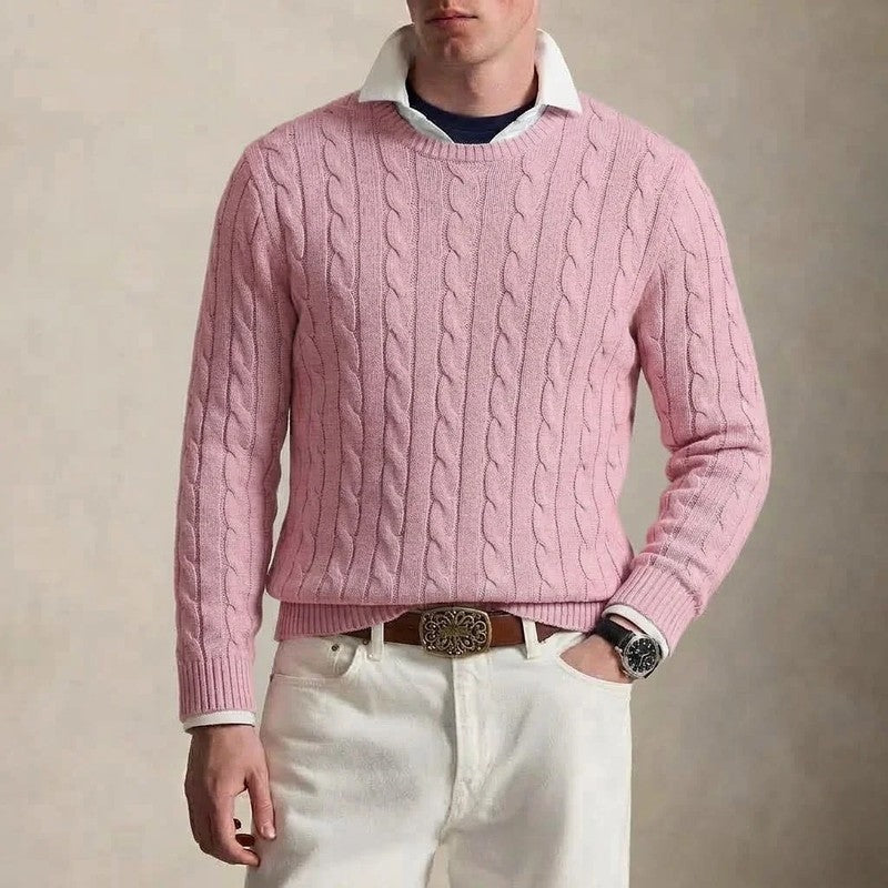 Vincent Cable Knit Crewneck Sweater