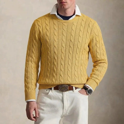 Vincent Cable Knit Crewneck Sweater