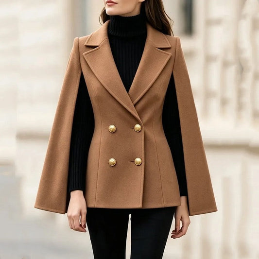 Vivian Double-Breasted Cape Blazer Jacket