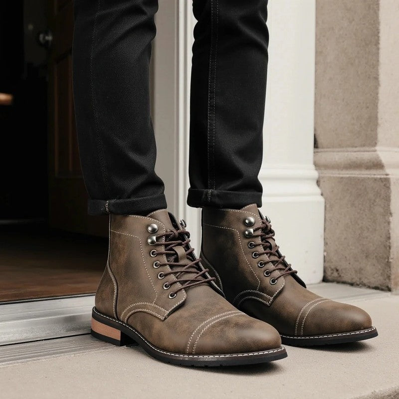Walter Lace-Up Cap Toe Dress Boots