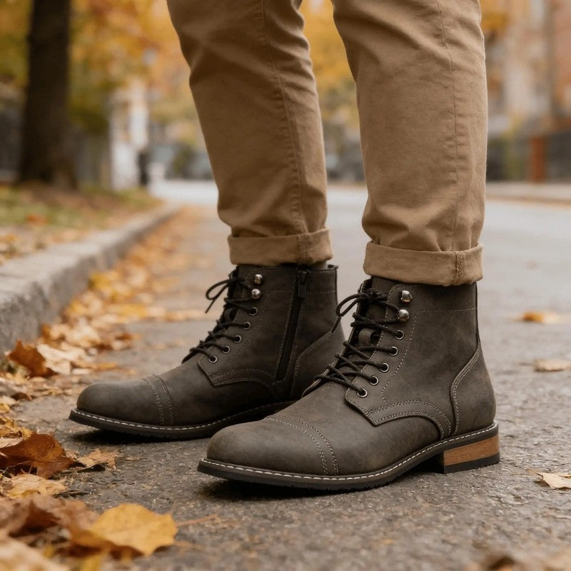 Walter Lace-Up Cap Toe Dress Boots