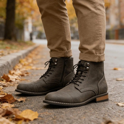 Walter Lace-Up Cap Toe Dress Boots