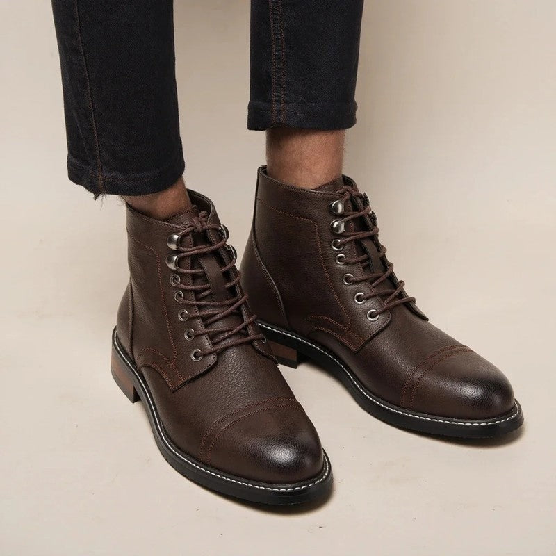 Walter Lace-Up Cap Toe Dress Boots