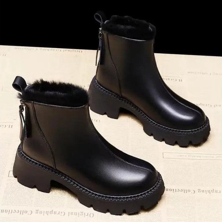 Greta Lug Sole Faux Fur Ankle Boot