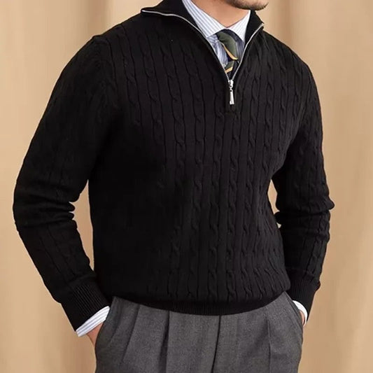 Zorah Cable Knit Quarter-Zip Sweater