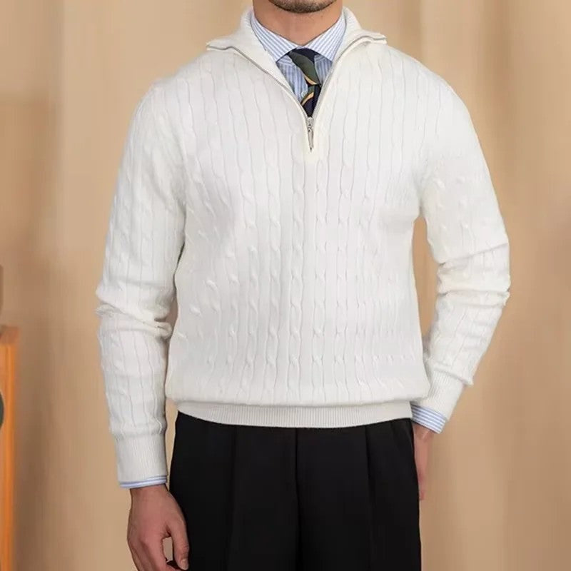 Zorah Cable Knit Quarter-Zip Sweater