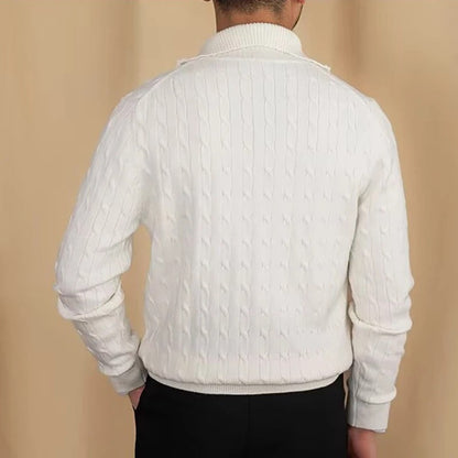 Zorah Cable Knit Quarter-Zip Sweater